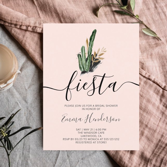 Invitation Carte Postale Fête des mariées Fiesta Cactus (Créateur téléchargé)