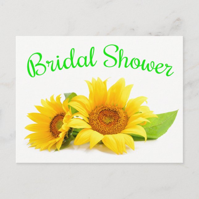 Invitation Carte Postale Fête des mariées Florale Fleur de tournesol jaune  (Devant)