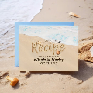 Invitation Carte Postale Fête des mariées Recette été Sandy Beach Starfish