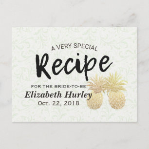 Invitation Carte Postale Fête des mariées Recette Vintage d'ananas Couple d