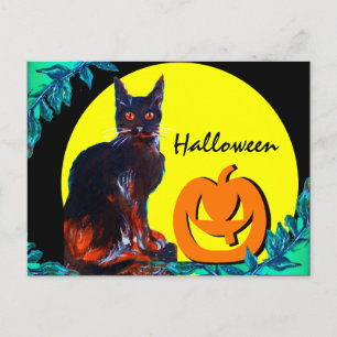 INVITATION CARTE POSTALE FÊTE D'HALLOWEEN BLACK CAT 2