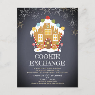 Invitation Carte Postale Fête du Cookie Exchange