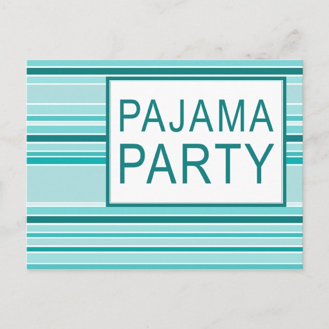 Invitation Carte Postale fête du pyjama rayé (Devant)