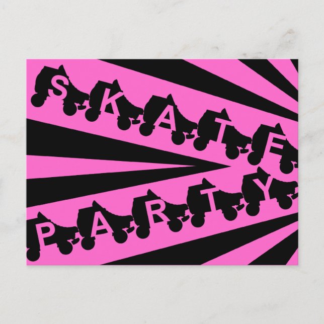 Invitation Carte Postale fête du skate : 80s retro (Devant)