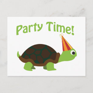 Invitation Carte Postale Fête ! Tortue