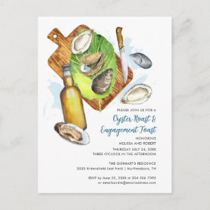 Invitation Carte Postale Fiançailles Toast Party Roast Couples