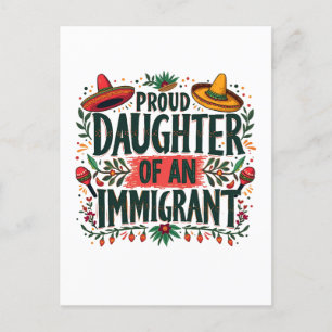 Invitation Carte Postale Fier fille d'un immigrant mexicain