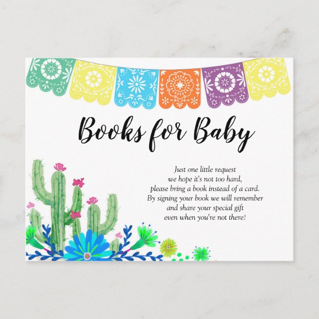 Invitation Carte Postale Fiesta Baby Muchacho Baby showers Livres pour bébé (Devant)