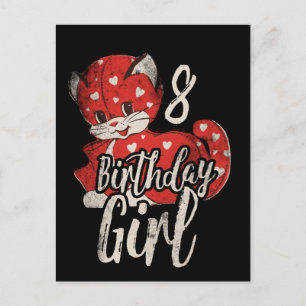Invitation Carte Postale Fille d'anniversaire 8e fête d'anniversaire