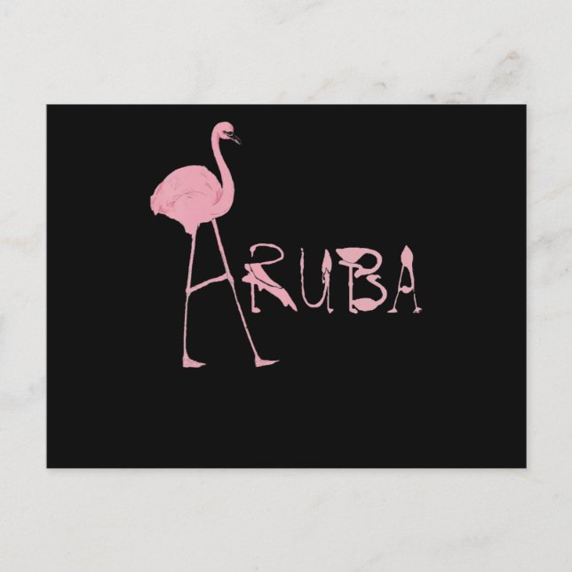 Invitation Carte Postale Flamant rose | Amateurs d'Aruba flamboyants (Devant)