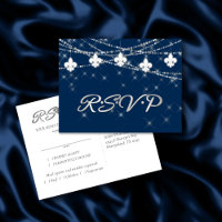 Fleur de Lis | Navy Cobalt RSVP choix de repas