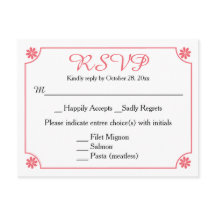 Fleur rose RSVP Florale Soirée de mariage rétro