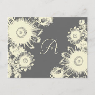 Invitation Carte Postale Fleur Vintage jaune - choisissez la couleur - Cart