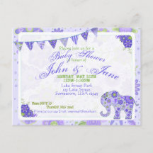 Fleurs d'éléphant baby shower violet