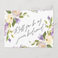 Floral Vert Violet Soyez Ma Jeune Femme D'Accueil