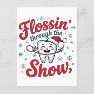 Invitation Carte Postale Flossing Thru the Snow Funny Noël Noël