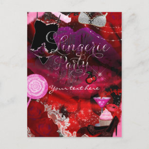 Invitation Carte Postale Flyer d'invitation pour filles à la soirée lingeri