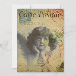 Invitation carte postale française