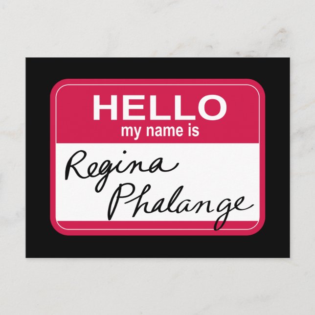 Invitation Carte Postale FRIENDS™| Bonjour, je m'appelle Regina Phalange (Devant)