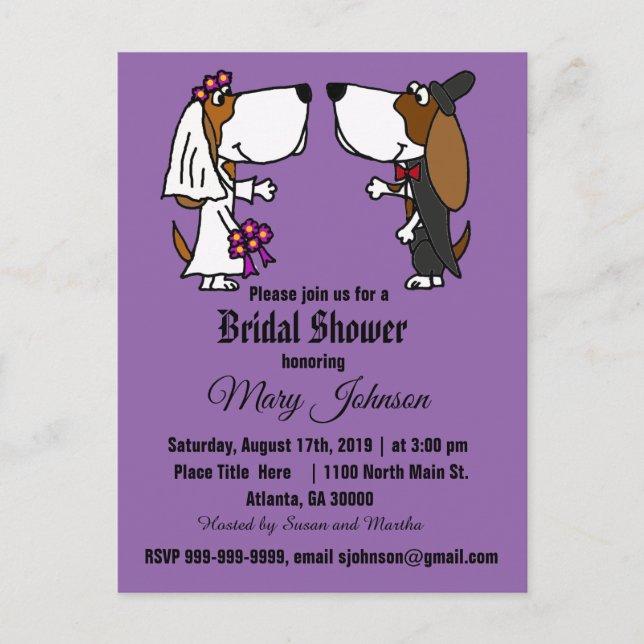 Invitation Carte Postale Funny Mariage de chien de chien de chien de garde (Devant)