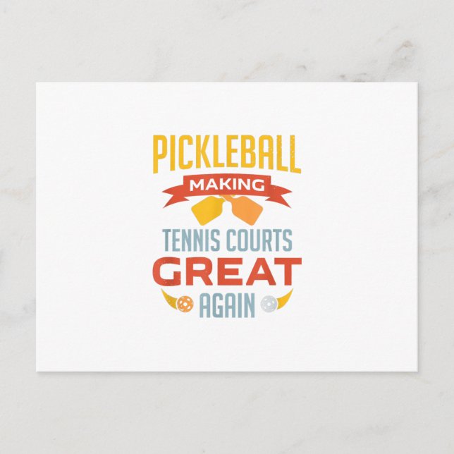 Invitation Carte Postale funny pickleball making courts (Devant)