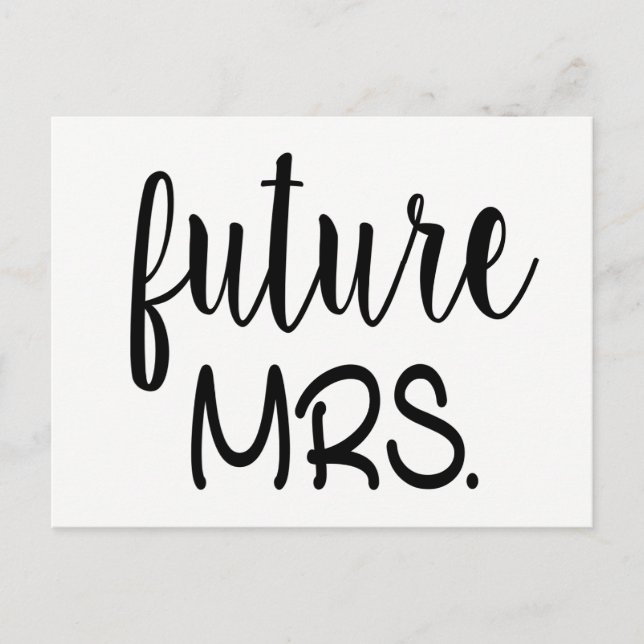 Invitation Carte Postale Future Mme Fête des mariées Black White Mariage (Devant)