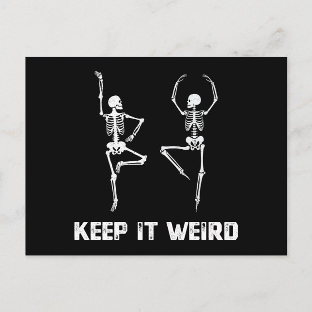 Invitation Carte Postale Gardez-Le Étrange Skeleton Dansant (Devant)