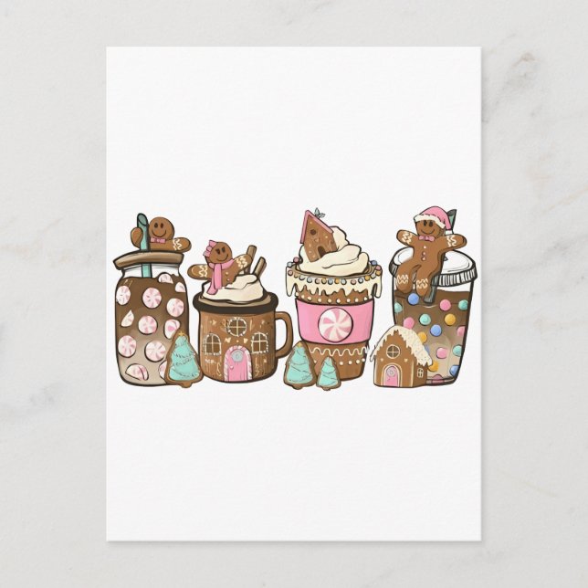 Invitation Carte Postale Gingerbread Cookie Dans Le Coca Chaud Amateurs de  (Devant)