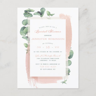 Invitation Carte Postale Glam Green Sprigs Peint Sprigs Fête des mariées bo