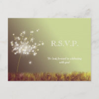 Glittery Meadow Dandelions Mariage RSVP