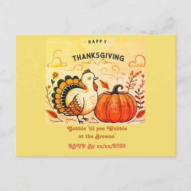 Invitation Carte Postale Gobble jusqu'à ce que vous tournez (Devant)