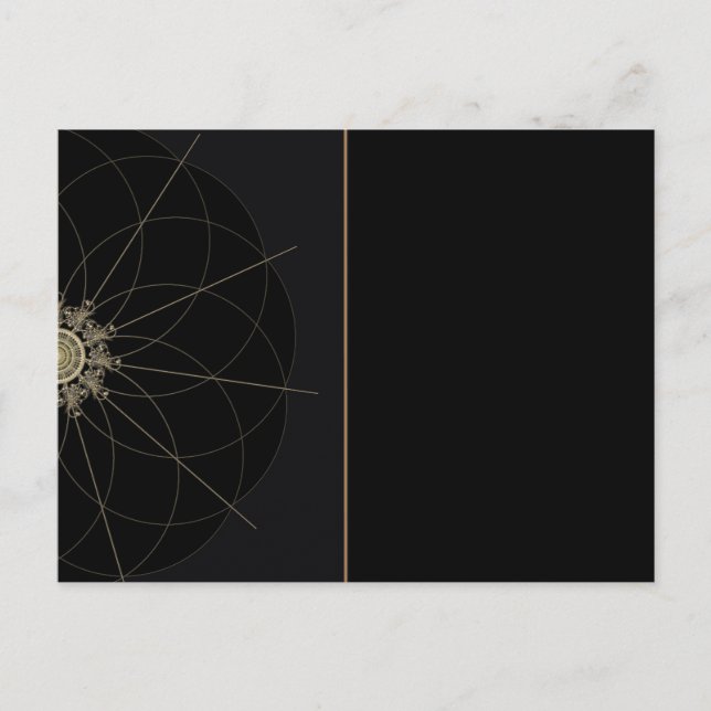 Invitation Carte Postale Golden Dial Steampunk Fractal Mandala (Devant)