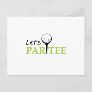 Invitation Carte Postale Golf Golfing Golfer Let's Par Golf Funny Party