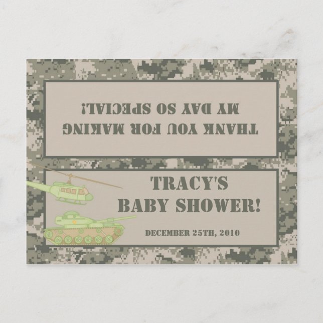Invitation Carte Postale Goody Bag Topper ARMY ACU Camoflauge numérique Cam (Devant)