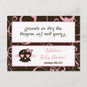 Invitation Carte Postale Goody Sac Topper Girly Girly Pink Punk Crâne