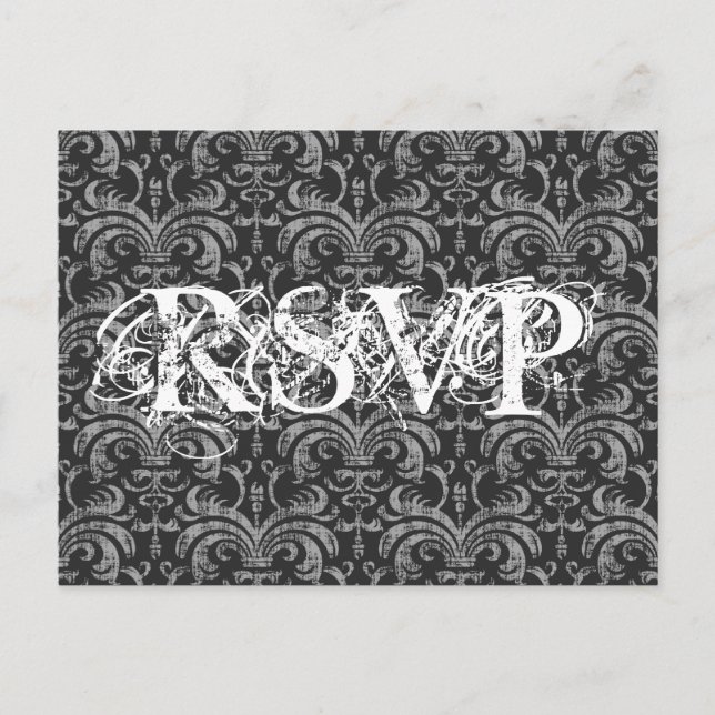 Invitation Carte Postale Gothique Grunge Toute Occassion Réponse RSVP (Devant)