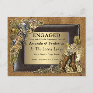 Invitation Carte Postale Gothique - Mariage Steampunk Sur Fiançailles Suede