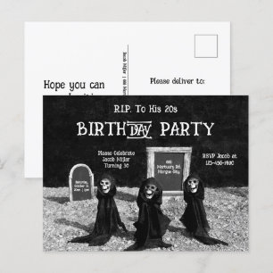 Invitation Carte Postale Gouls gothiques dans le cimetière RIP à ses 20 ans