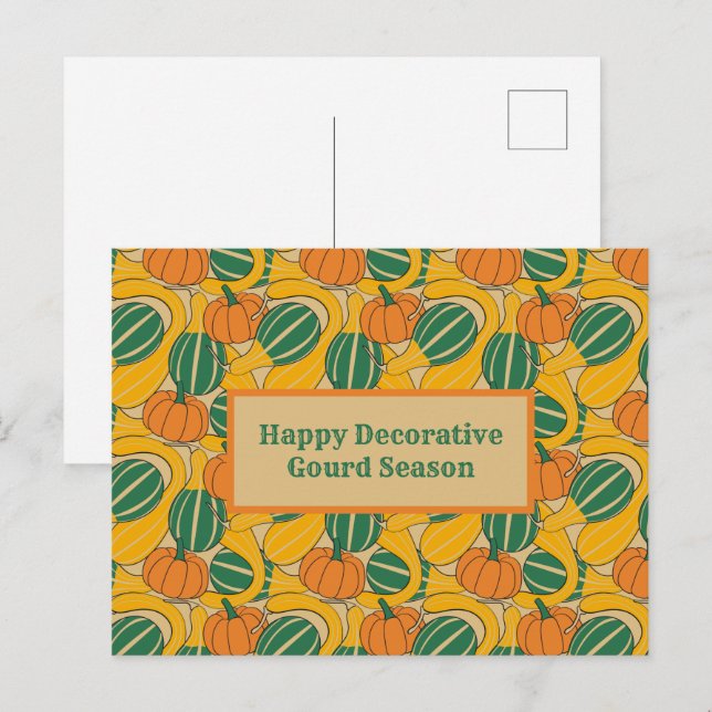 Invitation Carte Postale Gourdes Décoratives (Devant / Derrière)