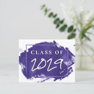 Invitation Carte Postale Grad peint Violet Purple Splatter Party
