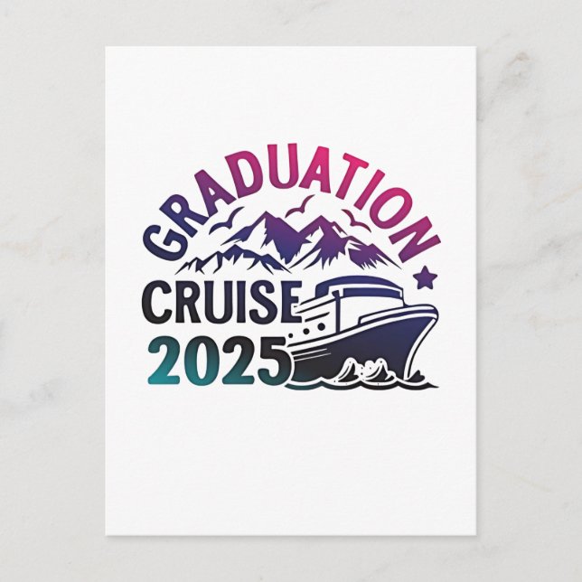 Invitation Carte Postale Graduation Cruise 2025 - Correspondance de voyage  (Devant)