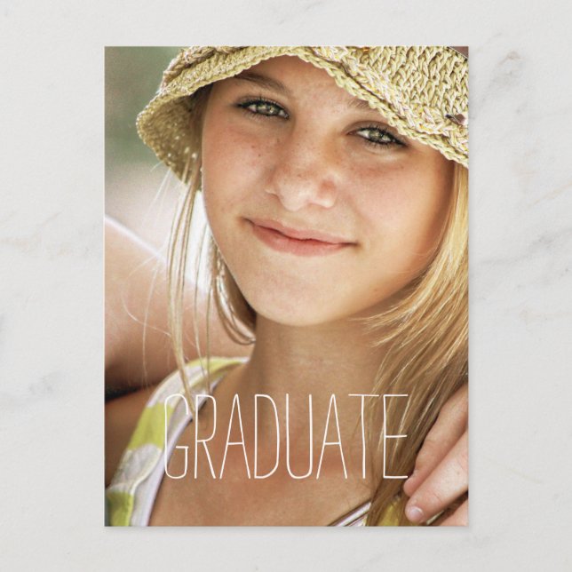 Invitation Carte Postale Graduation de fin d'études secondaires Moderne Pho (Devant)