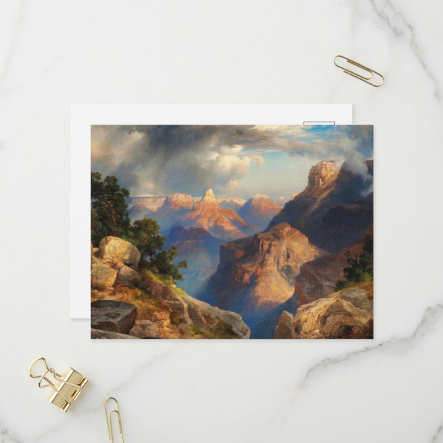 Invitation Carte Postale Grand Canyon, 1912 par Thomas Moran (Devant/Arrière en situation)