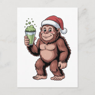 Invitation Carte Postale Grand Noël Sasquatch Amateur de Matcha