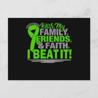 Invitation Carte Postale Green Ribbon Cancer Survivor Friends Family Faith