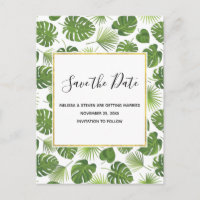 Green Tropical Feuille Motif Classy Enregistrer la