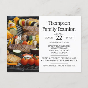 Invitation Carte Postale Grill BBBQ Reunion Familiale