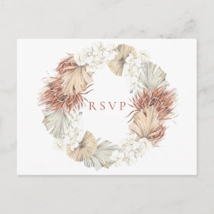 Invitation Carte Postale Guirlande naturelle Boho-Chic épousant la demande