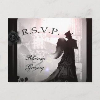 Invitation Carte Postale Halloween amoureux Silhouette Correspondant RSVP P