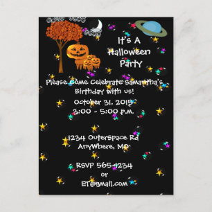 Invitation Carte Postale HALLOWEEN CITROUILLE TIENT L'Invitation